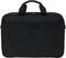 Black laptop bag with two handles, minimalist design, suitable for safely transporting laptops.