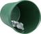 A green rubbish bin is positioned sideways, with crumpled pieces of paper visible inside.