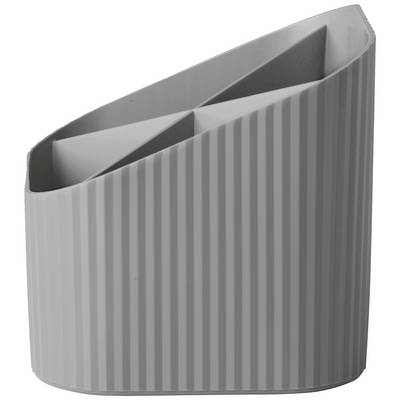 Grey, elegant fountain pen with an angled, ribbed design, suitable for desks or offices.
