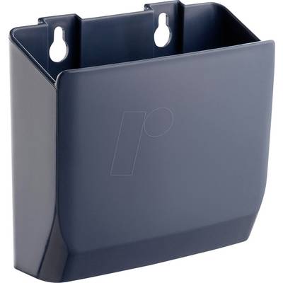 A black, rectangular wall bracket with two holes for wall mounting. Ideal for storing items.