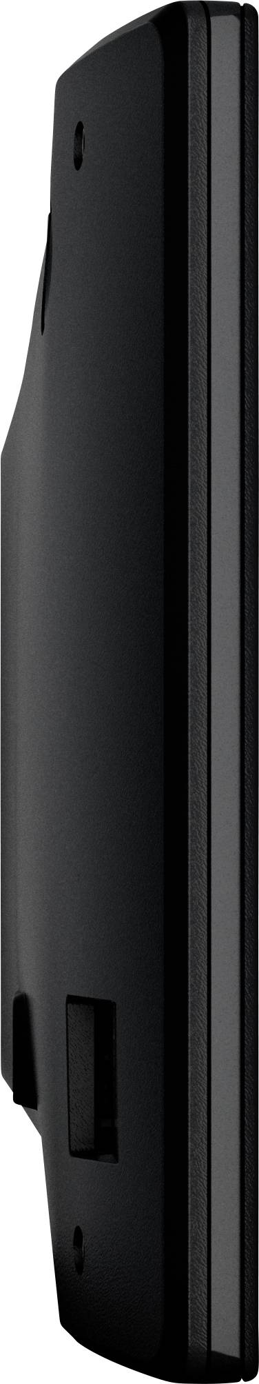 Orthopaedic back protector in a black casing, side view, showing a sleek and lightweight design for protection and comfort.