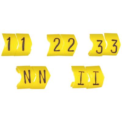 Six yellow markings, numbered '11', '22', '33', along with letters 'N' and 'I'. They are wavy and appear to be used for designations.