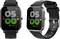 Two black smartwatches with digital displays show the time, heart rate (96), calories (816) and steps (7,658).