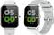 Two grey smartwatches with digital displays show time (05:00), heart rate (96), calories (816) and steps (7,658).