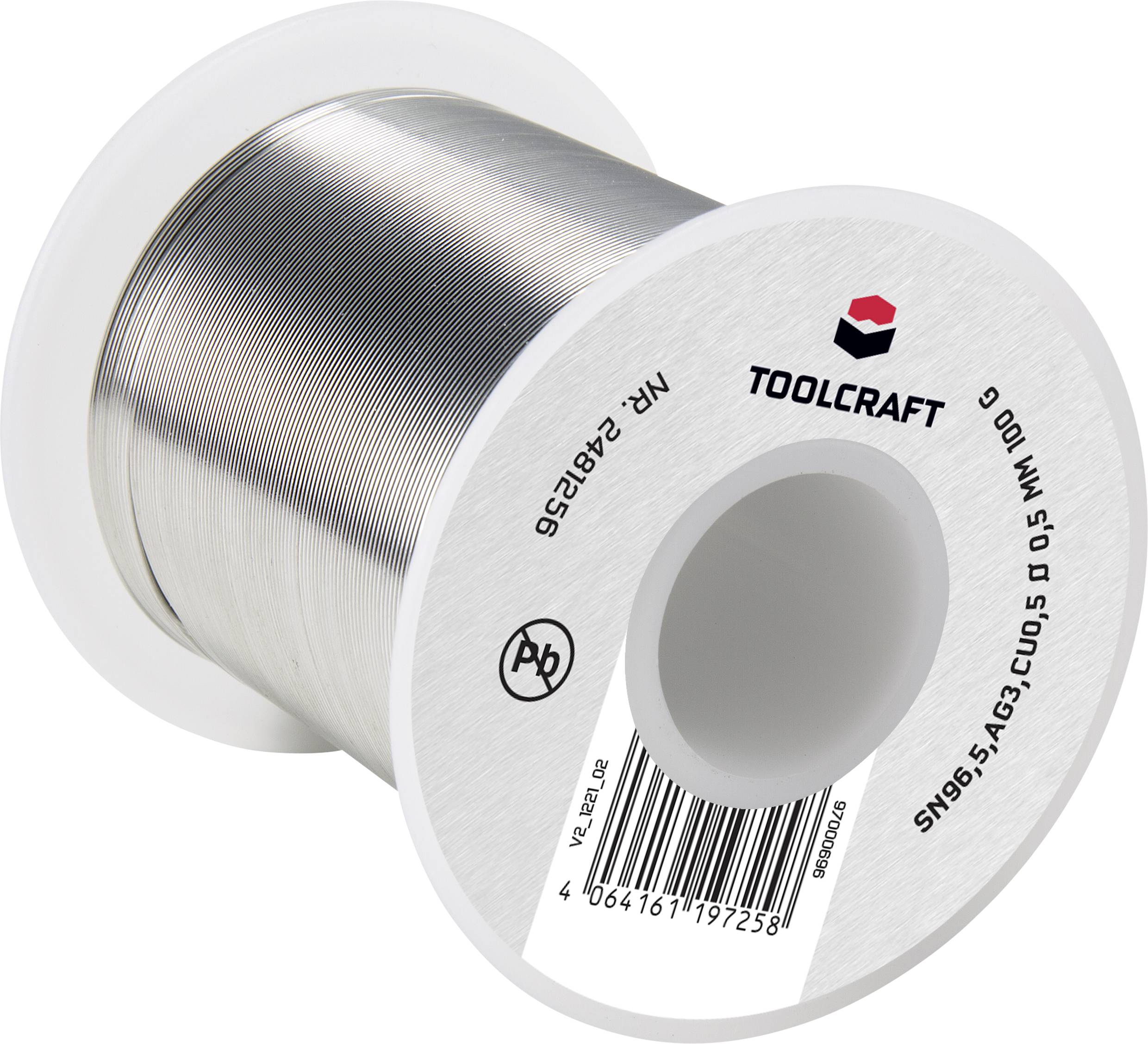 TOOLCRAFT Solder, leadfree Reel Sn96,5Ag3Cu0,5 ROL1 100 g 0.5 mm