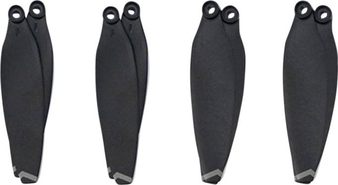 Four black propeller blades for a drone, shown in pairs.