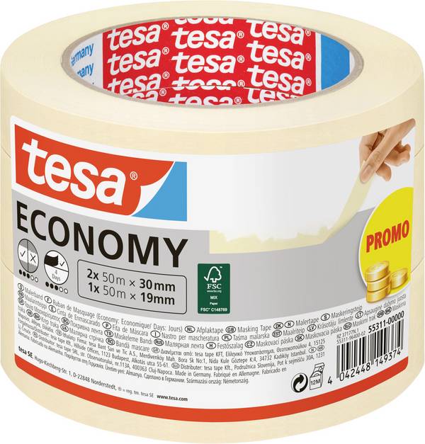 tesa Economy 55311-00000-02 Masking tape White 1 Set