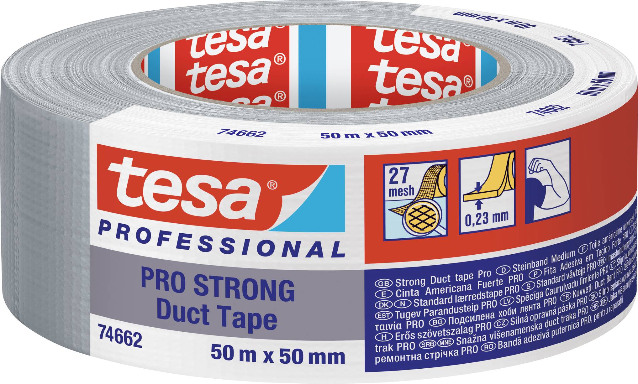 tesa Duct Tape Pro-Strong 66462-00003-00 Repair tape Grey (L x W) 50 m x 50 mm 1 pc(s)