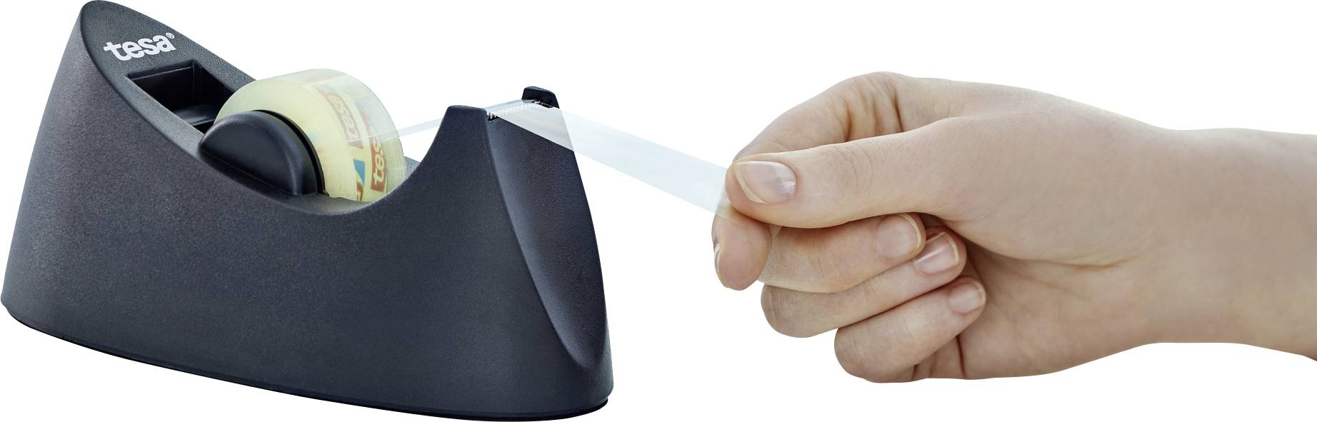 tesa Easy Cut Curve + tesafilm transparent 53918-00000-00 Desk tape dispenser Black (L x W) 33 m x 19 mm 1 Set-2