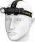 A model head is wearing a head torch with an adjustable strap. The head torch is black with yellow accents and has the 'ARMYTEK' lettering on the side.