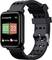 A black smartwatch with a rectangular display shows the time '22:22', date '05-28 SUN', and symbols for steps, weather, and battery status.