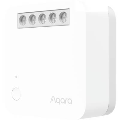 A white, rectangular Aqara Smart Hub with five ports on top.