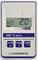 Material Moisture Indicator with display showing '2.0%'. Three moisture levels: Dry, Medium, Wet. Buttons: on/off, mode, hold. Brand: Greisinger.