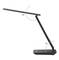Black desk lamp, rotatable 180° at the lamp arm and 90° at the base, demonstrates lighting position flexibility.