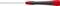 A red and black Phillips screwdriver lies horizontally. The red handle bears the inscription 'wiha' with a distinctive logo.