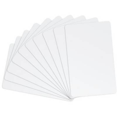 Eight equally sized, overlapping white cards arranged fan-like on a white background.