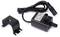 'Black water pump with cable and hose connection, alongside a black metal mounting bracket. Suitable for aquariums or small fountains.'