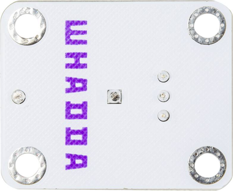 A white circuit board with four screw holes and the purple inscription 'EHADDY'.