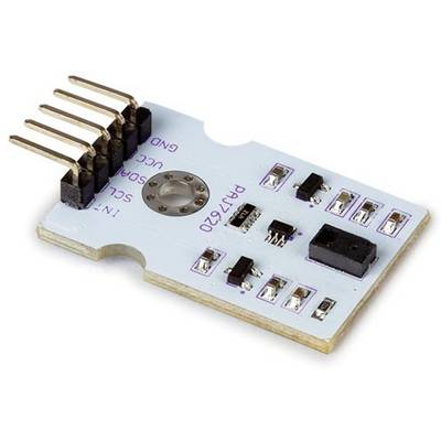 Electronic module with multiple pins and components on a printed circuit board. Suitable for sensor applications or microcontroller projects.