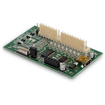 Electronic circuit board with multiple components such as connectors, chips and resistors. On the left, a USB-C port.
