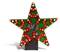 Green LED star with red illuminating diodes, mounted on a black base.