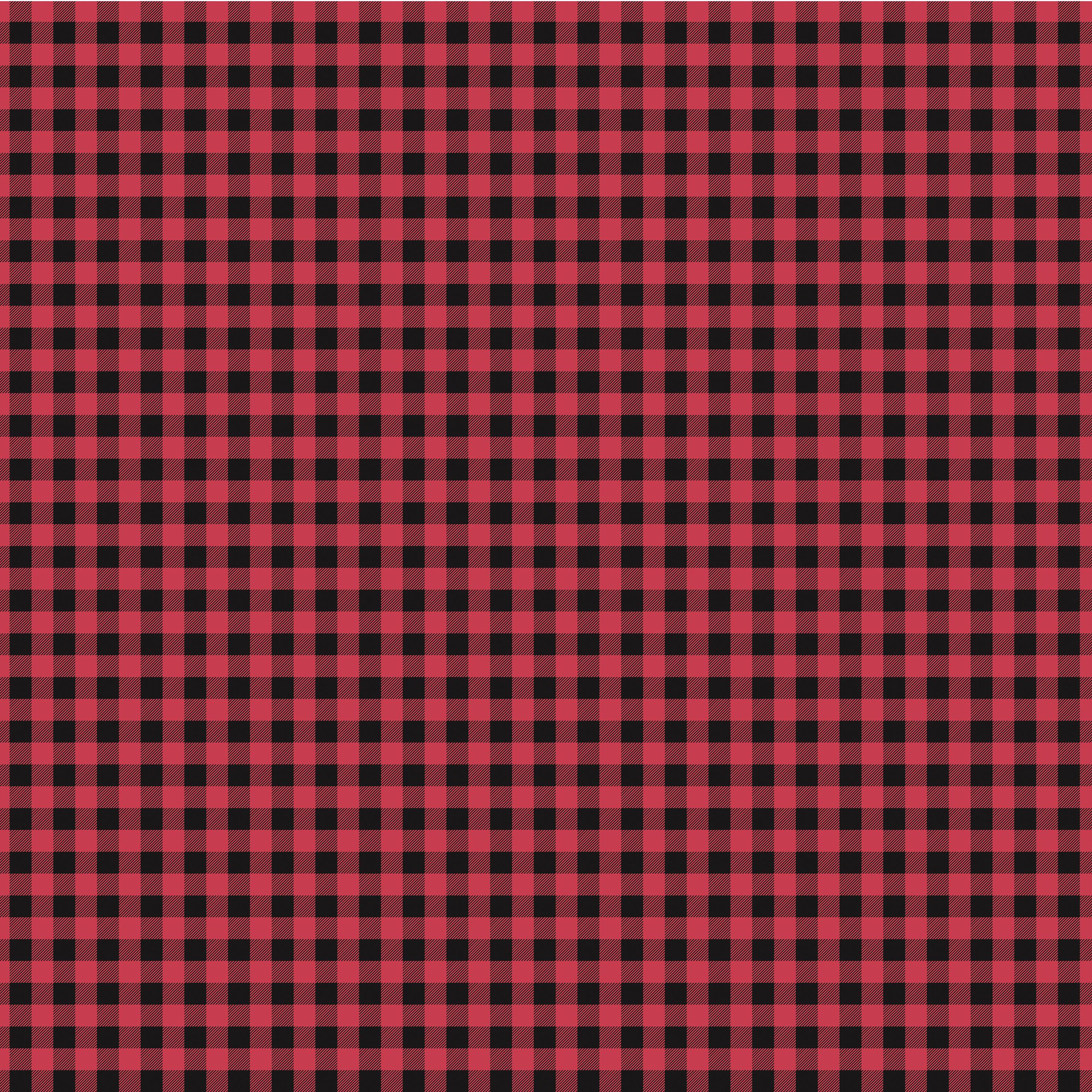 Red and black tartan pattern with small square checkboxes in a uniform arrangement.