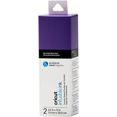 Cricut Infusible Ink Transfer Sheet in violet packaging, size 4.5 x 12 inches, suitable for Mug Press.