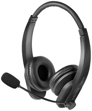 LogiLink BT0060  On-ear headset Bluetooth® (1075101) Stereo Black  Volume control PC