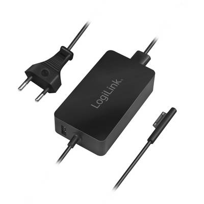 Black LogiLink charger with detachable mains cable and rectangular output plug.