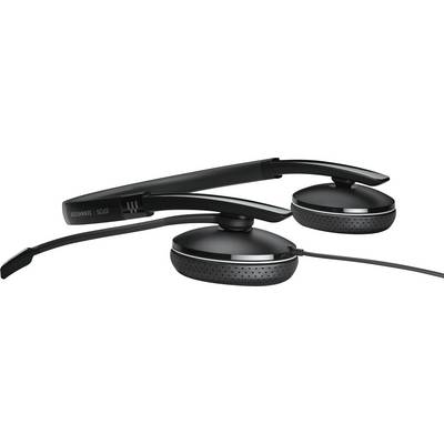 Black, slim headphones with cable and ear hooks that are worn over the ears. Ideal for comfortable, extended wear.
