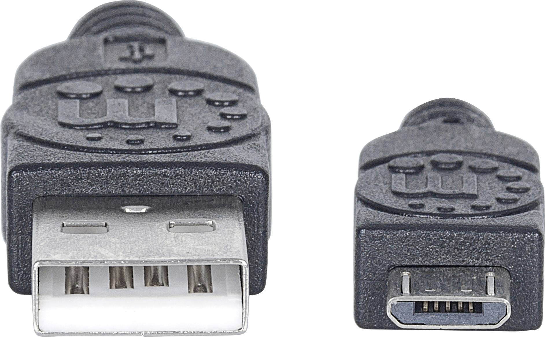Manhattan USB cable USB 2.0 USB Micro-B plug, USB-A plug 3.00 m Black 325684-2