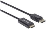 Manhattan 4K@60Hz DisplayPort to HDMI cable DisplayPort plug to HDMI plug, 1.8 m, black