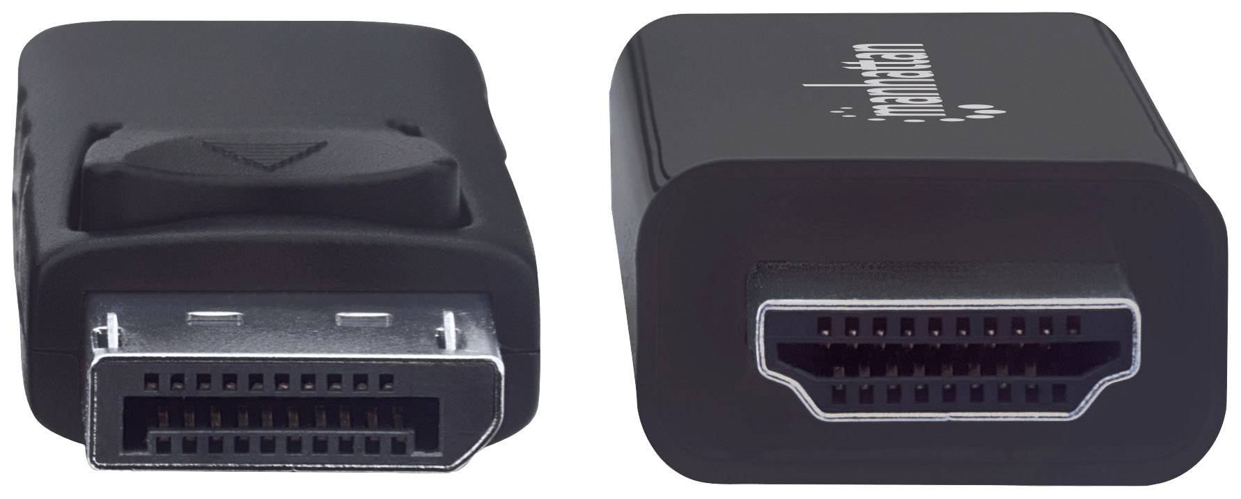 Adapter with DisplayPort and HDMI ports, used to connect devices with different connection types.