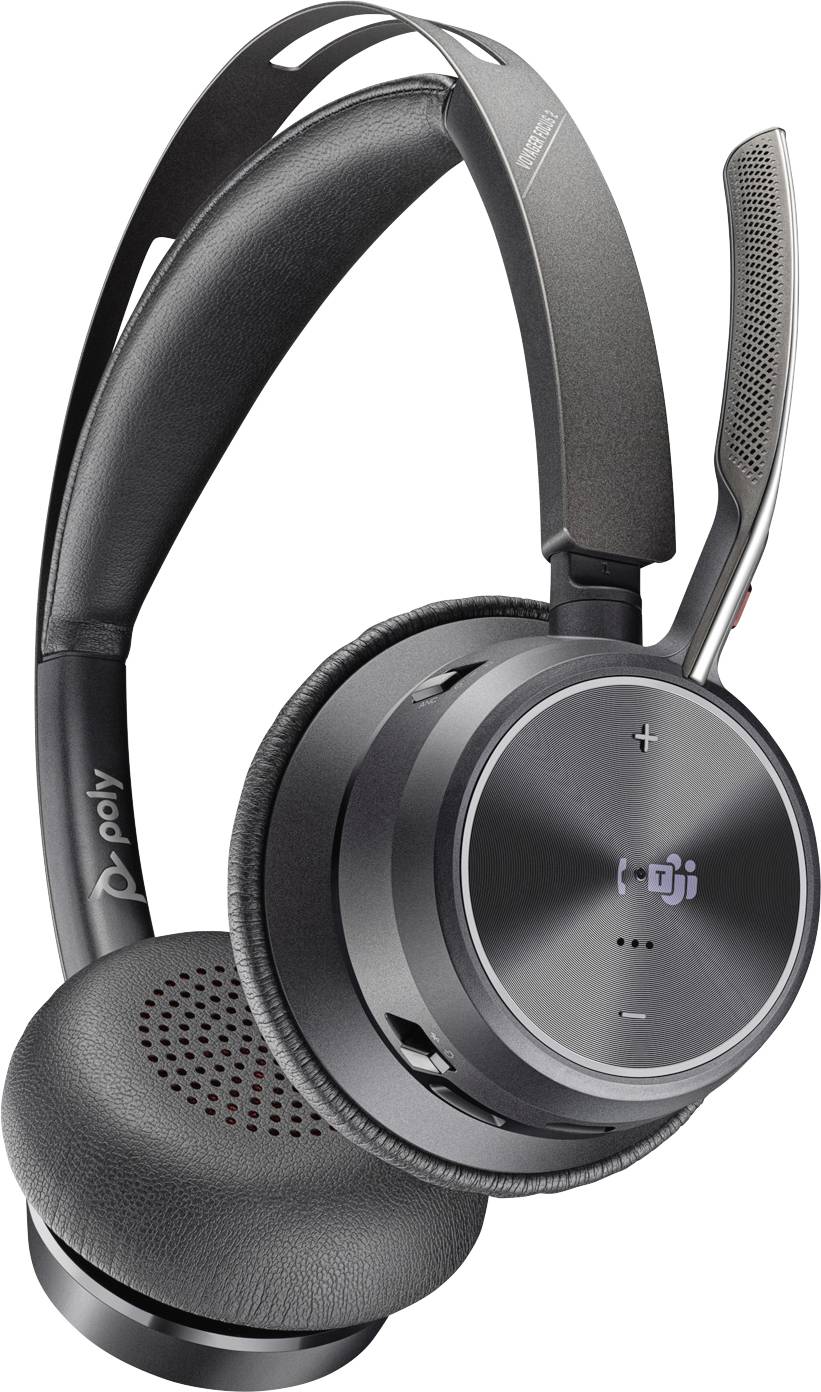 HP Poly VOYAGER FOCUS 2 Phone On-ear headset Bluetooth® (1075101), Corded (1075100) Stereo Black Microphone noise cancel-3