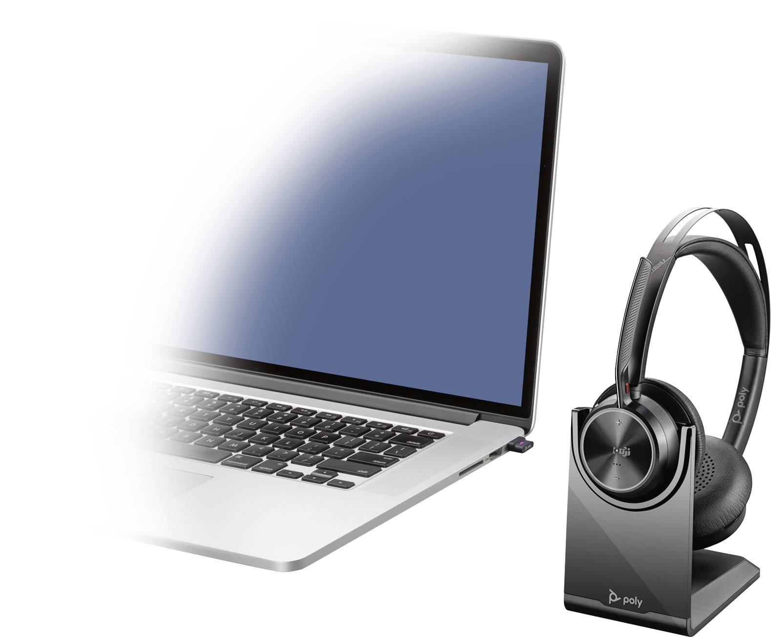 HP Poly VOYAGER FOCUS 2 Phone On-ear headset Bluetooth® (1075101), Corded (1075100) Stereo Black Microphone noise cancel-4