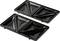 Two black, non-stick sandwich plates with triangular indentations, perfect for preparing sandwiches.