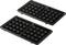 Two black waffle plates, rectangular with square indentations for batter placement, suitable for making waffles.