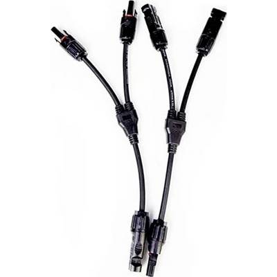MC4 Solar Panel Adapter Cable with Y-Splitter, consisting of a pair of cables, each with two inputs and one output.