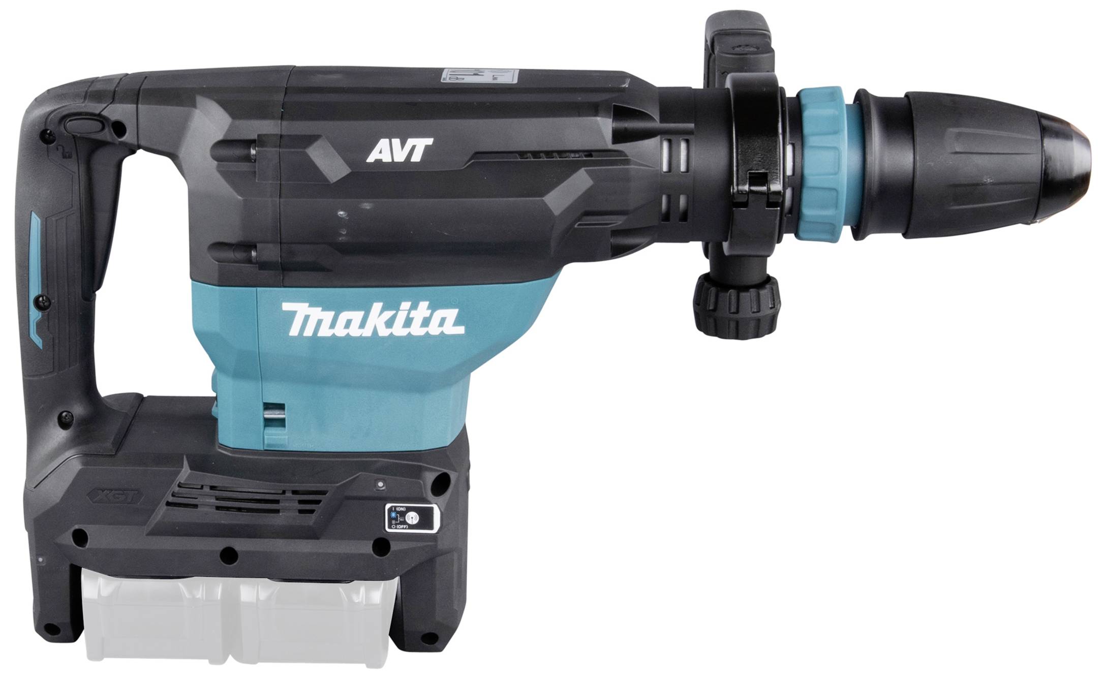 A high-performance electric power tool drill hammer by Makita, suitable for heavy-duty drilling tasks, with an ergonomic handle.