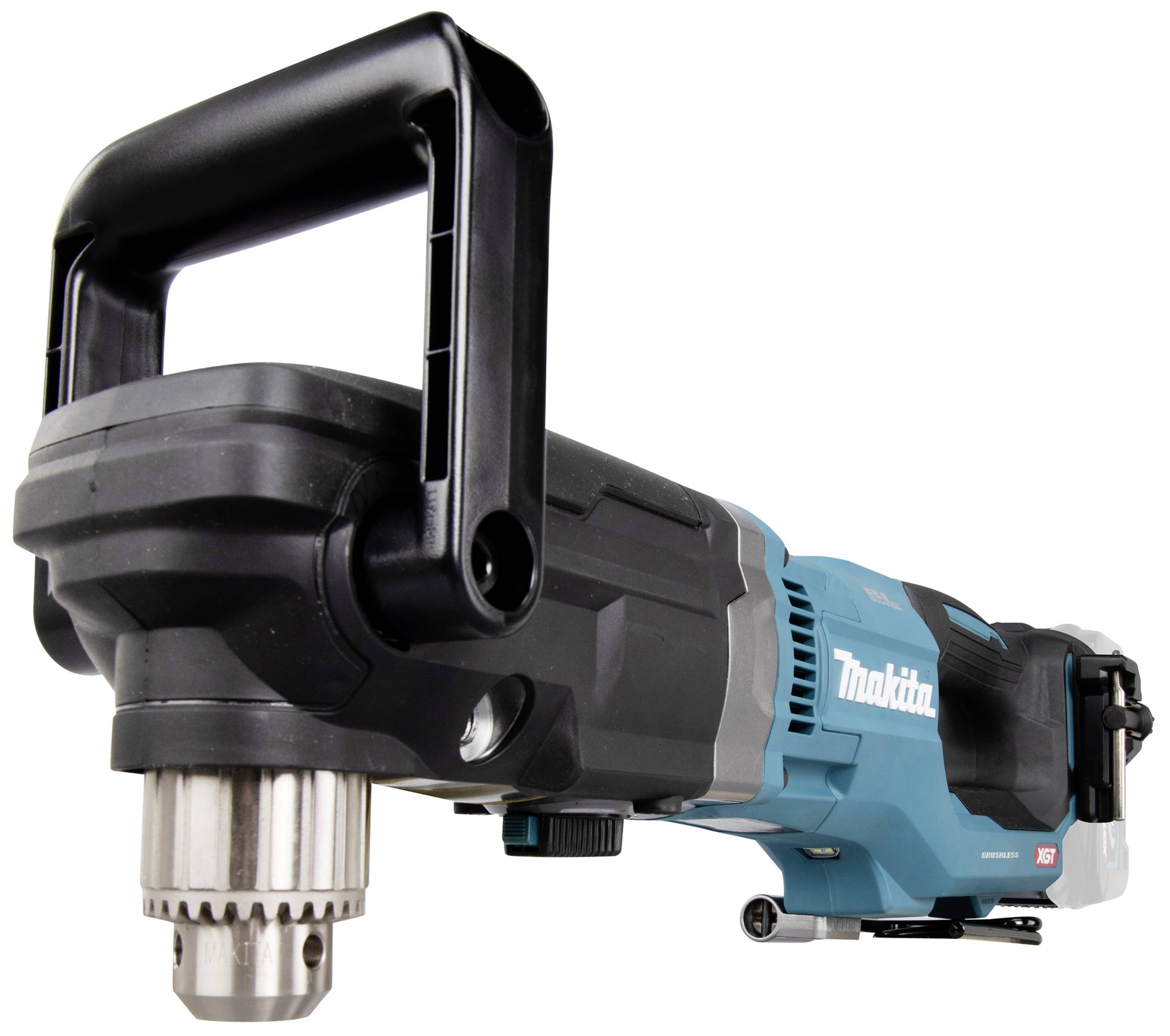 Makita drill with an ergonomic handle, in blue, featuring a robust design, suitable for construction work and DIY projects.
