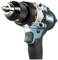 A cordless drill driver with an ergonomic handle, LED light, and metal chuck, suitable for DIY projects.