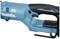 A blue, cordless handle of a Makita electric saw with the inscription 'BL Motor' and 'Brushless'.