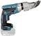 A blue and black Makita cordless shear, model number DJS131, shows the cutting mechanism and handle.