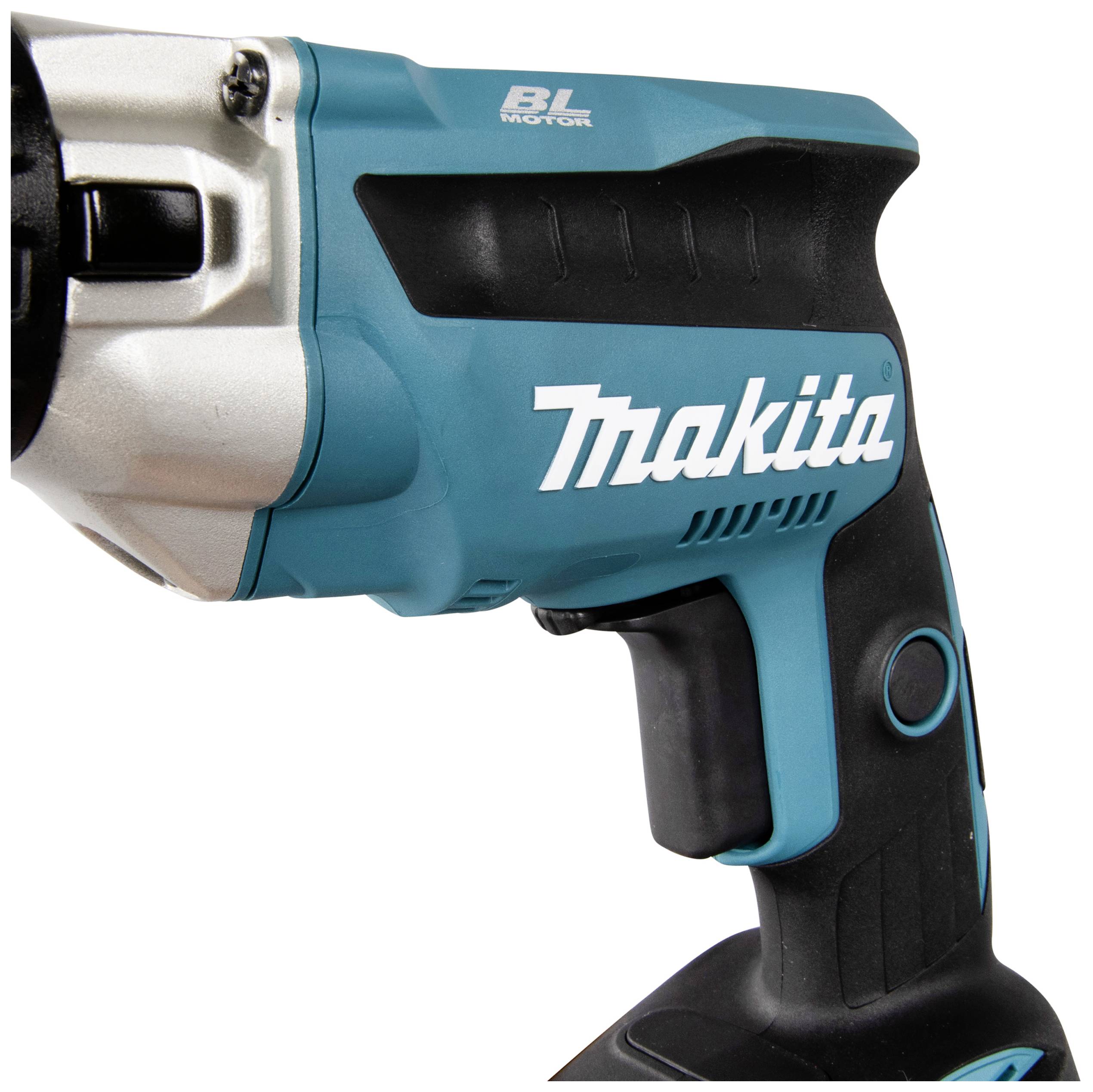 Blue and black cordless drill, with the Makita logo visible on the handle.