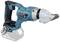 Electric power tool with a blue casing and cutting head, suitable for cutting work in workshops or construction projects. Battery-powered.