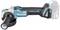 A cordless angle grinder with an ergonomic handle and battery, branded 'Makita BL', suitable for various grinding tasks.