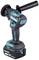 Makita cordless drill with 18V lithium-ion battery. Ergonomic handle, blue and black, with additional handle for stability.