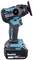 A cordless 18V hand polisher with an ergonomic grip and attached polishing pad, suitable for versatile polishing work.