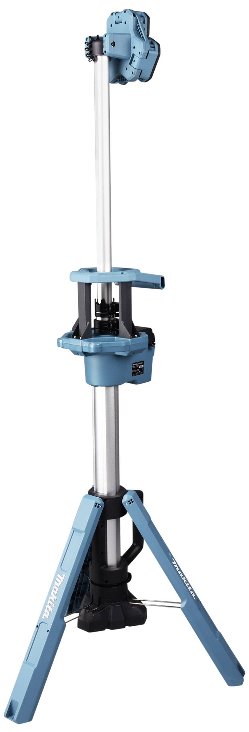A blue tripod with adjustable height, suitable for mounting technical equipment.