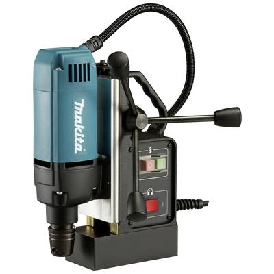 A blue magnetic drill machine with lever and control panel, suitable for precise drilling in metal surfaces.